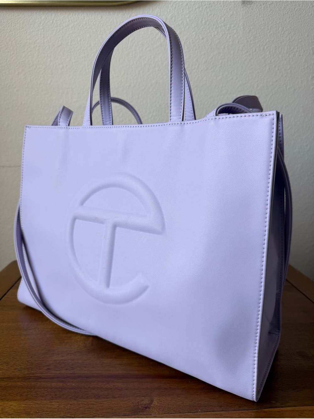 Lavender Embossed Logo Tote - Unbranded & dust bag